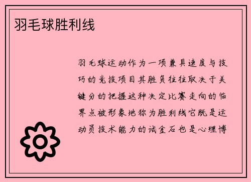 羽毛球胜利线